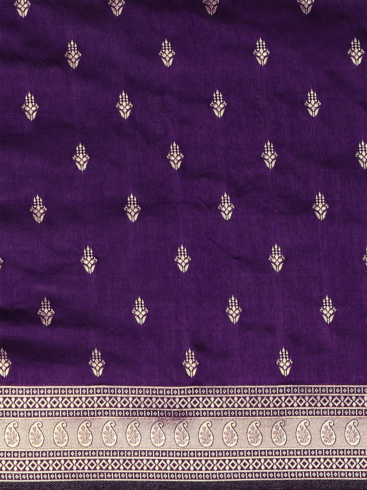 Deep Royal Purple Pure Banarasi Silk Saree - Ressa