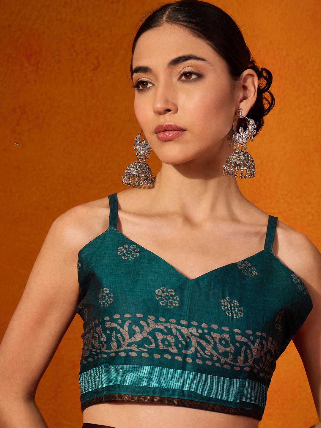 Deep Teal Green Chanderi Cotton Saree - Ressa