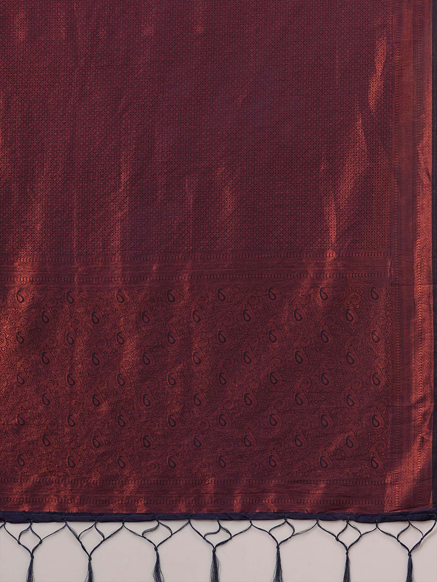 Deep Wine Banarasi Silk Saree - Ressa