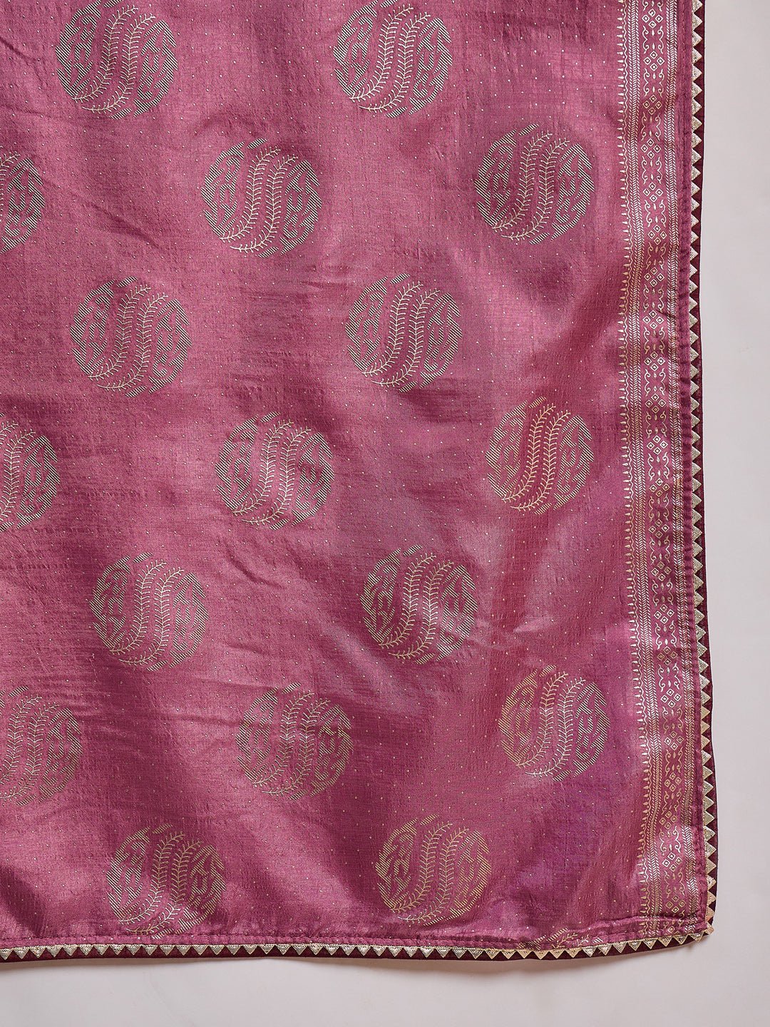 Dola Silk Mauve Foil Print Saree - Ressa