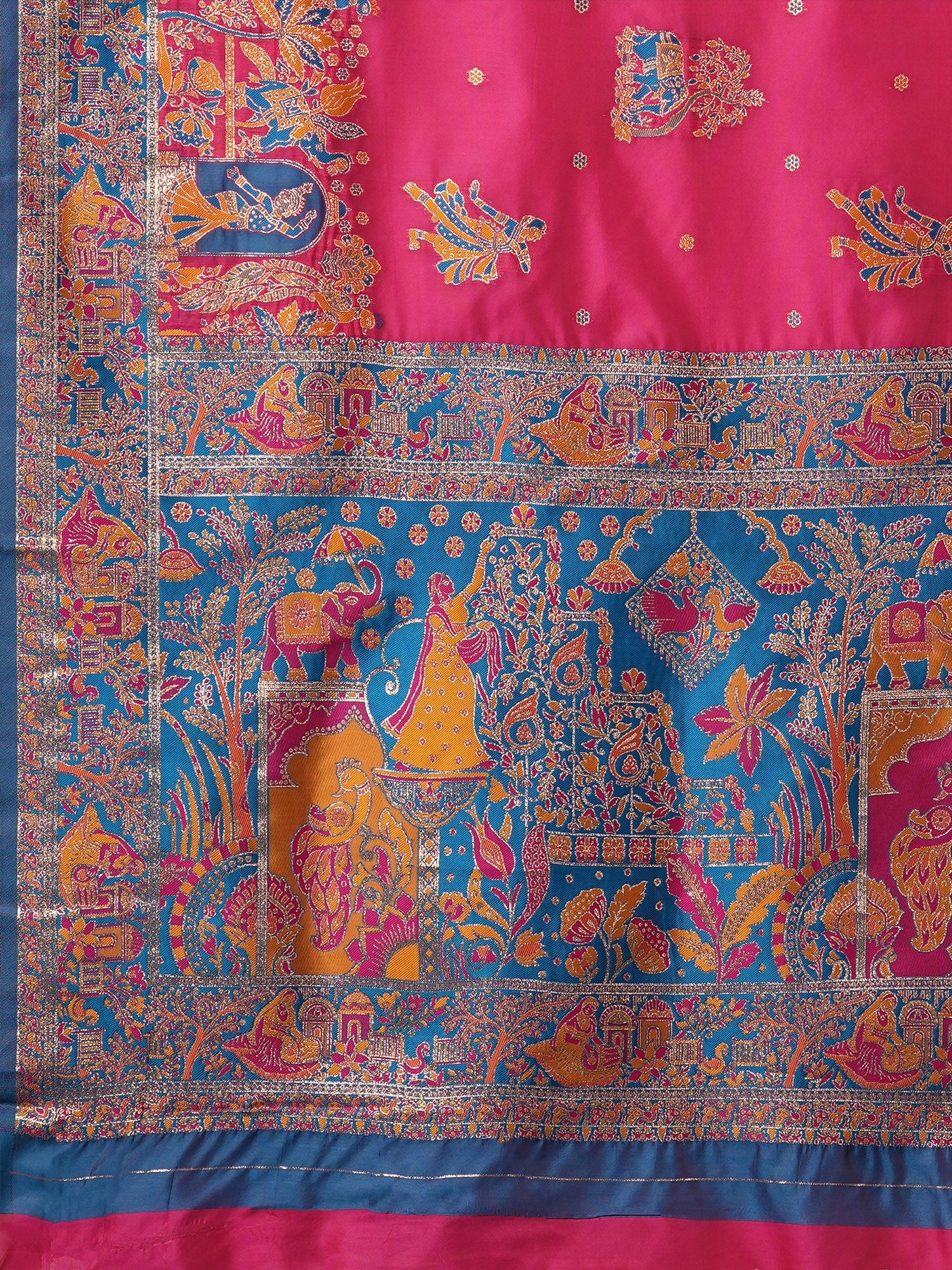 Dola Silk Patola Print Zari Border Saree - Ressa