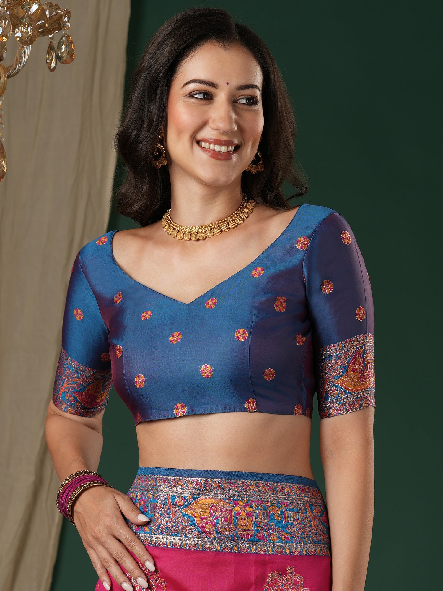 Dola Silk Patola Print Zari Border Saree - Ressa