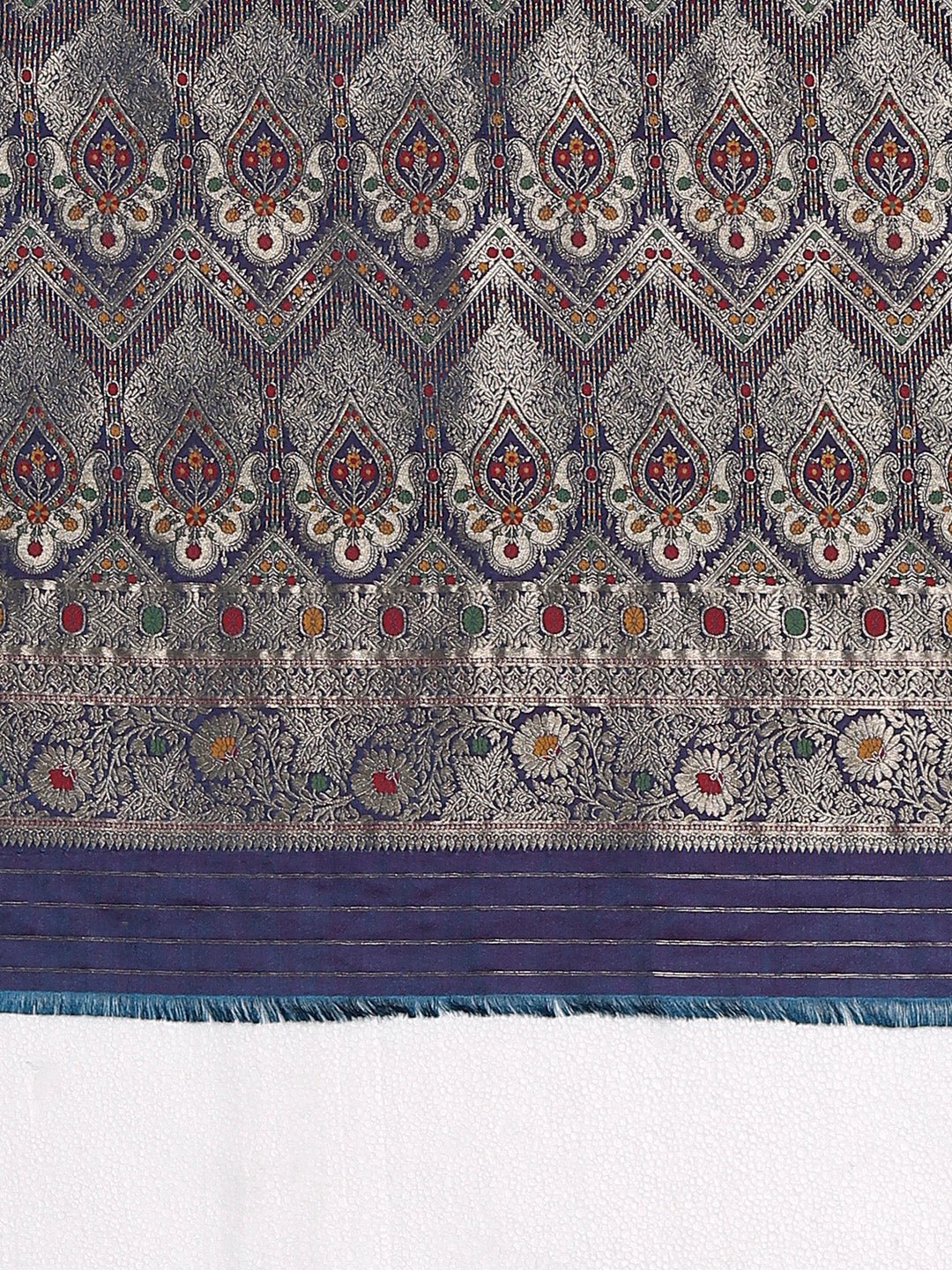 Dual Tone Navy Blue & Purple Pure Silk Saree - Ressa