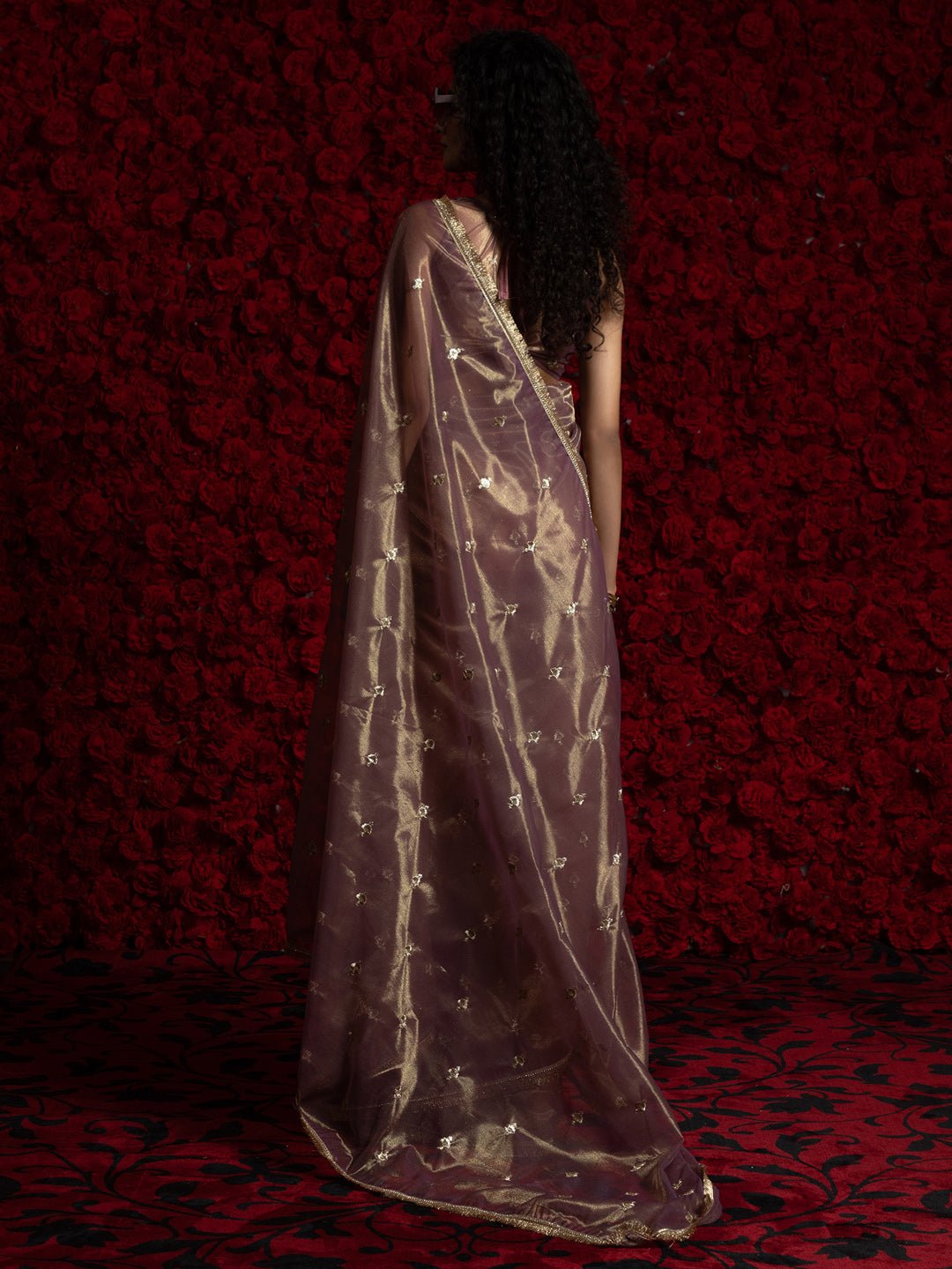Dusty Lavender Super Net Saree - Ressa