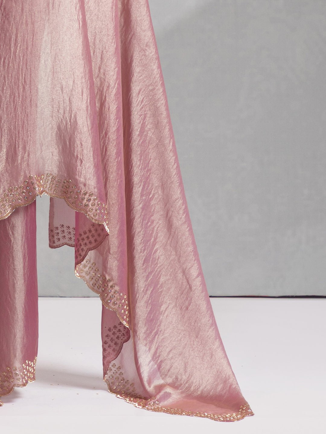 Dusty Lavender Tissue Silk Embroidered Border Modern Aesthetic Saree - Ressa