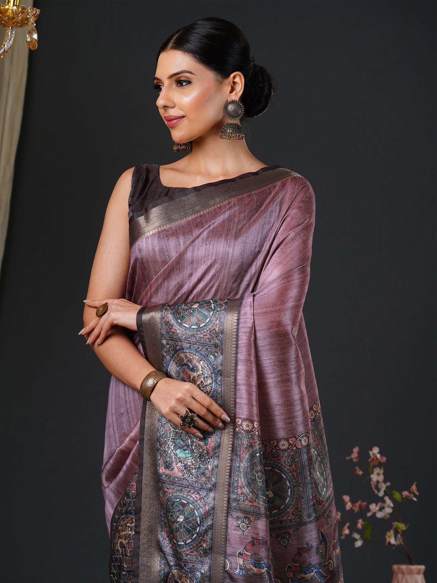 Dusty Mauve-Rose Mysore Silk Saree - Ressa