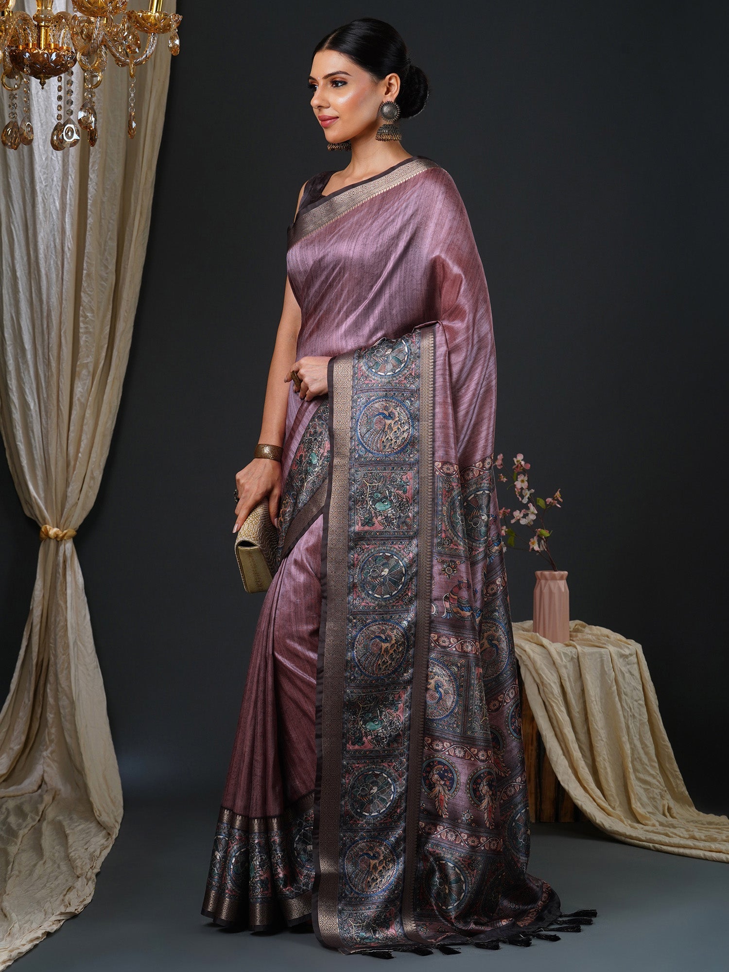 Dusty Mauve-Rose Mysore Silk Saree - Ressa