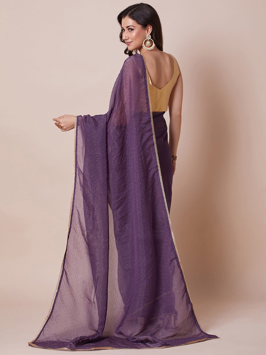 Dusty Purple Chiffon Saree - Ressa
