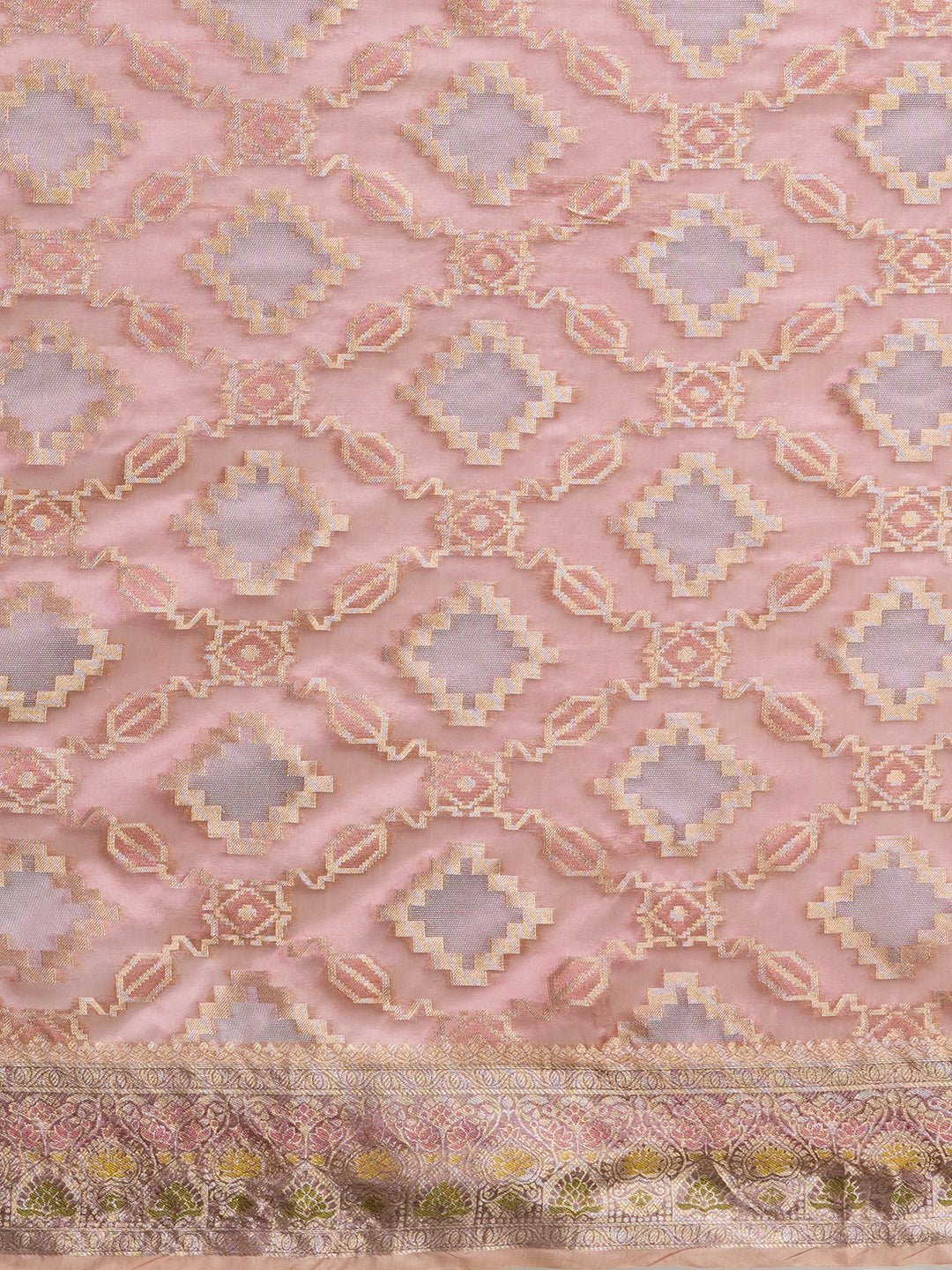 Dusty rose Banarasi Orgnaza Saree - Ressa