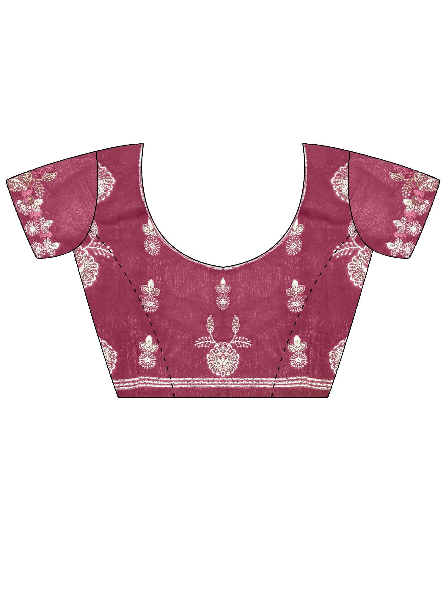 Dusty Rose Organza Embroidered Saree - Ressa