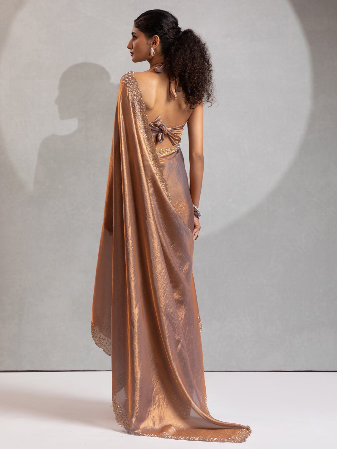 Elegant Copper Silk Blend Saree - Ressa