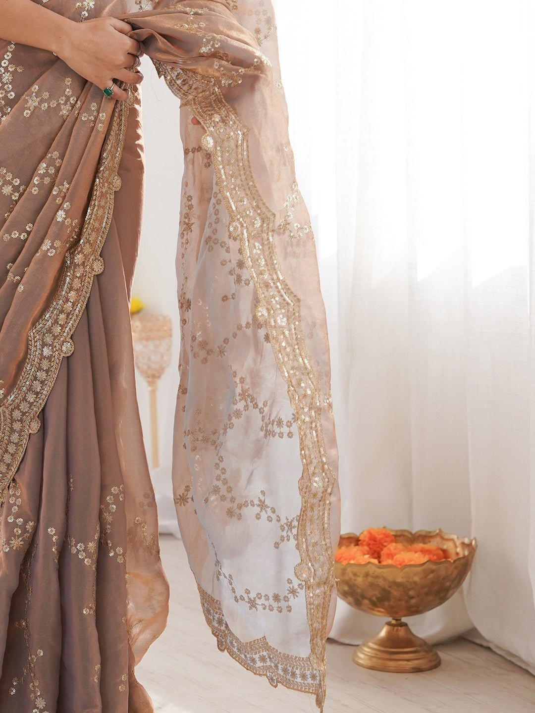 Elegant Embroidered Silk Blend Saree - Ressa