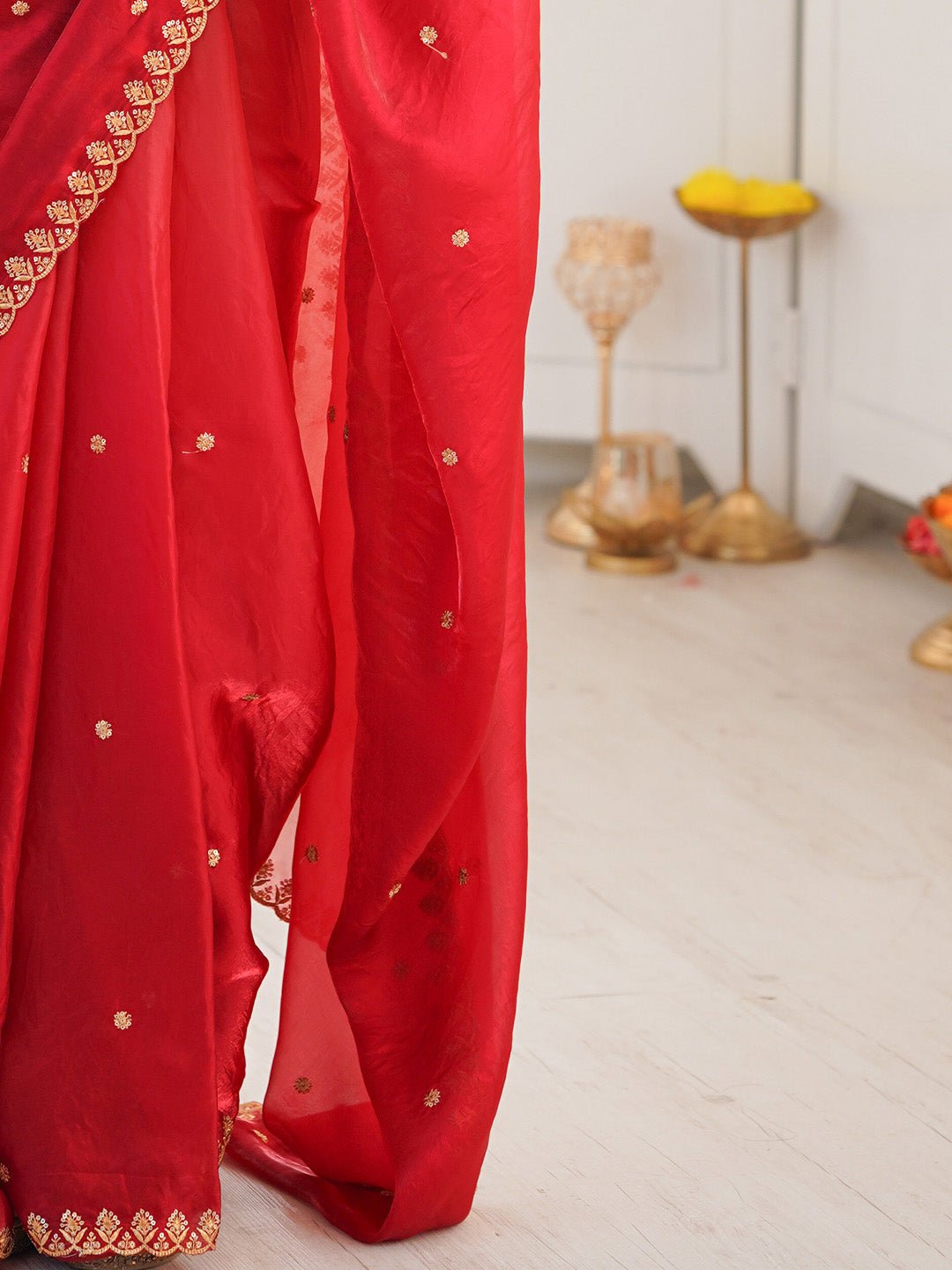 Elegant Maroon Silk Blend Saree - Ressa