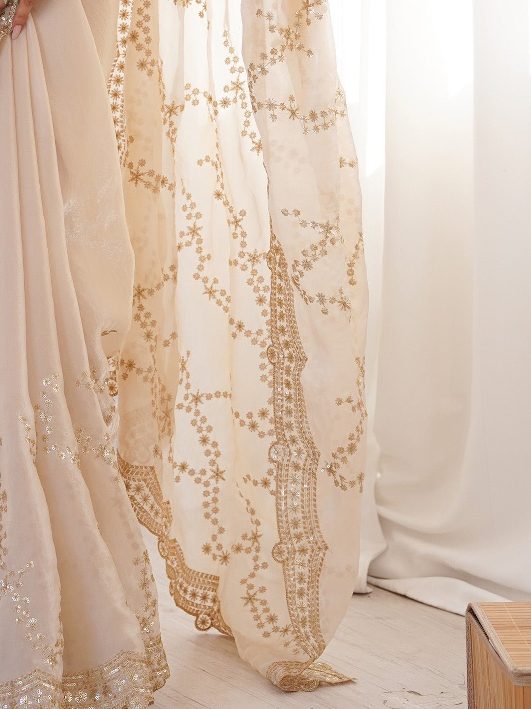 Embellished Embroidered Tissue Work Saree - Ressa