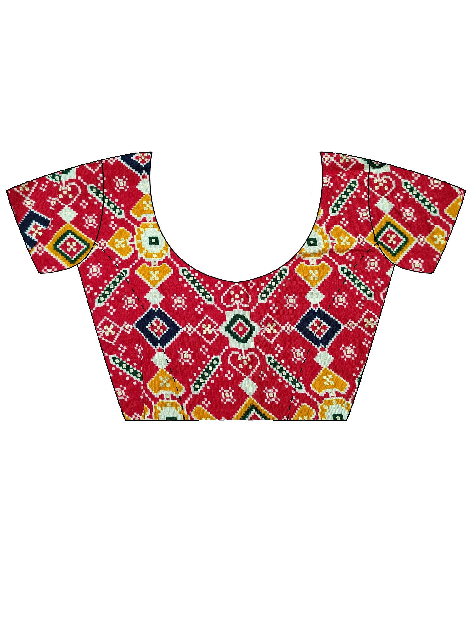 Embroidered Silk Saree with Patola Blouse - Ressa
