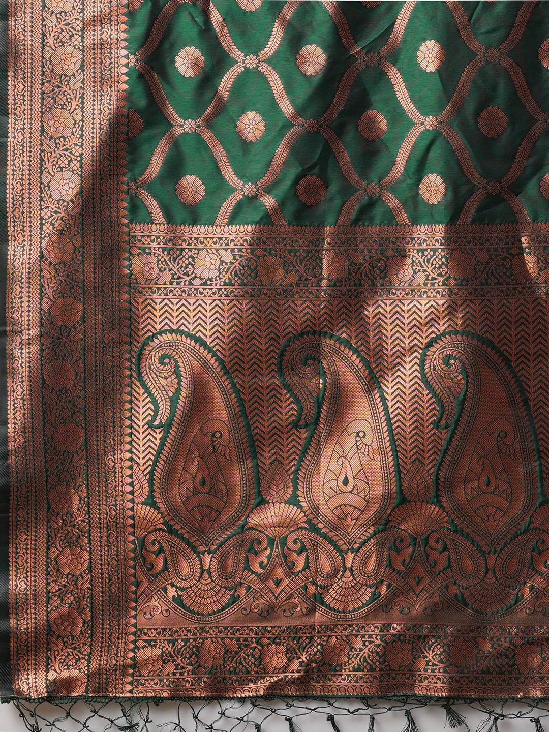 Emerald Green Banarasi Silk Saree - Ressa