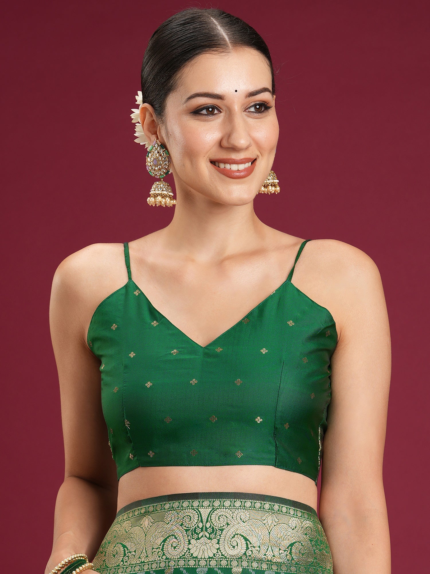 Emerald Green Saree - Ressa