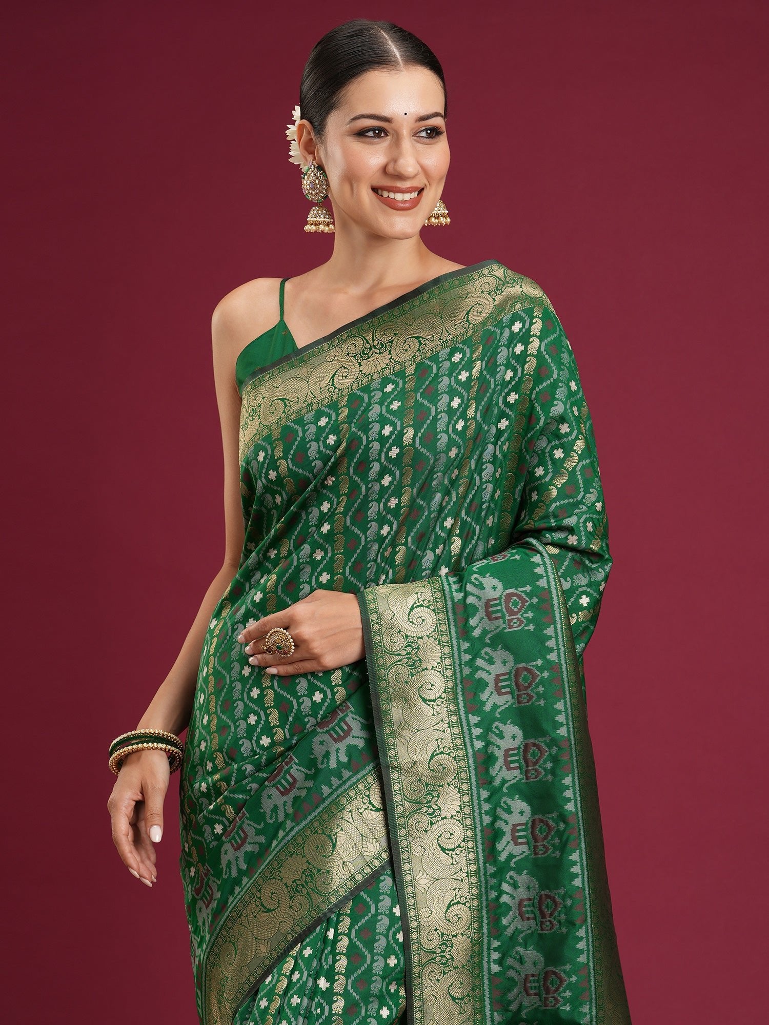 Emerald Green Saree - Ressa