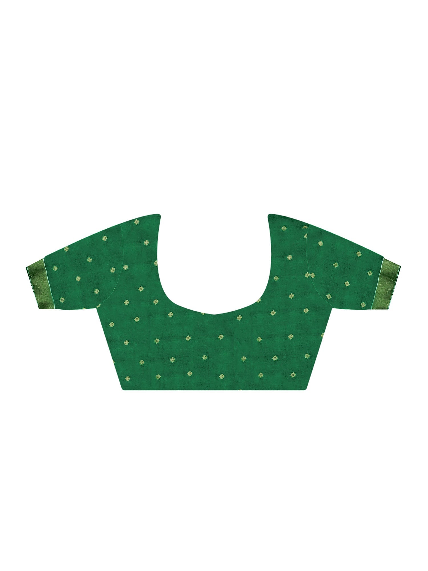 Emerald Green Silk Blend with Lotus Buti Saree - Ressa
