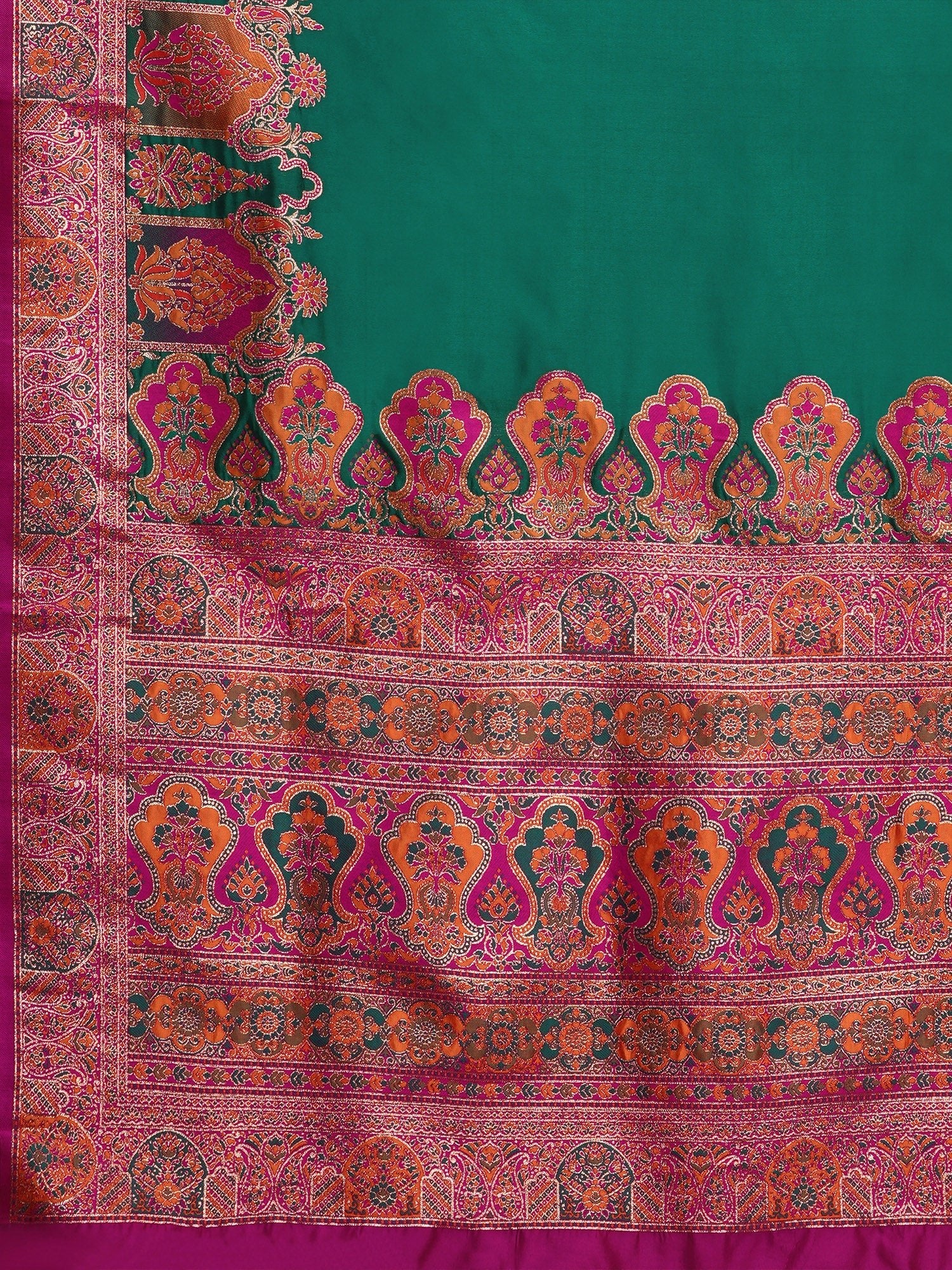 Emerald Green Silk Patola Print Saree - Ressa