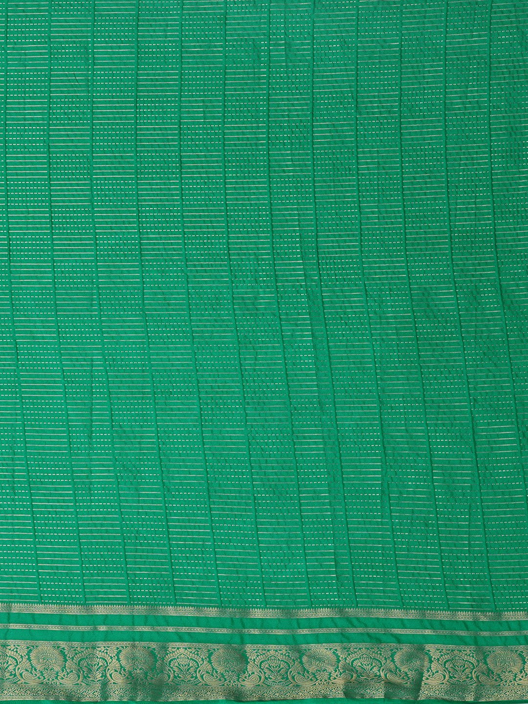 Emerald Green Tissue Silk Saree with Zari Border - Ressa