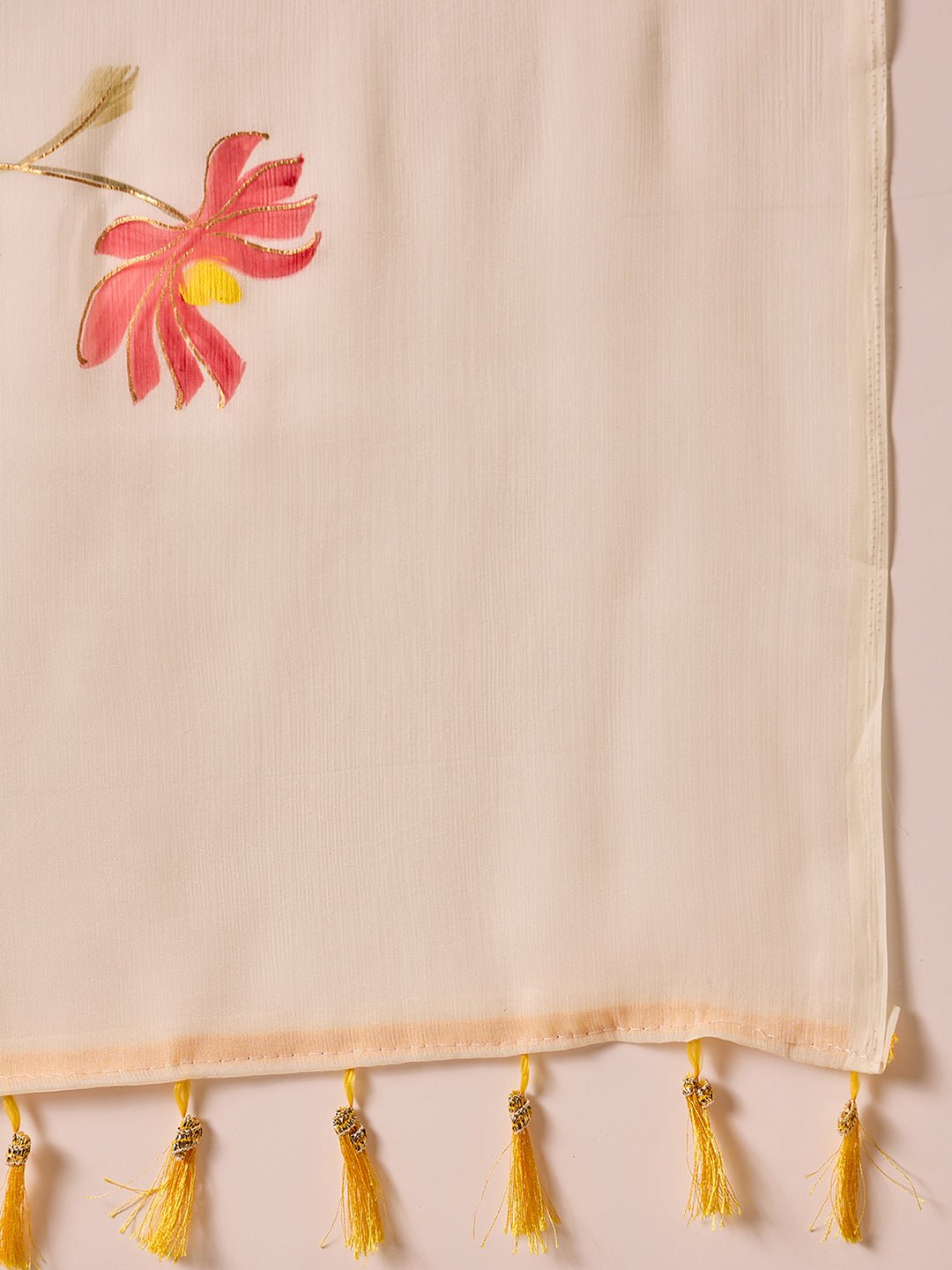 Ethereal Ivory Hand-Painted Saree - Ressa