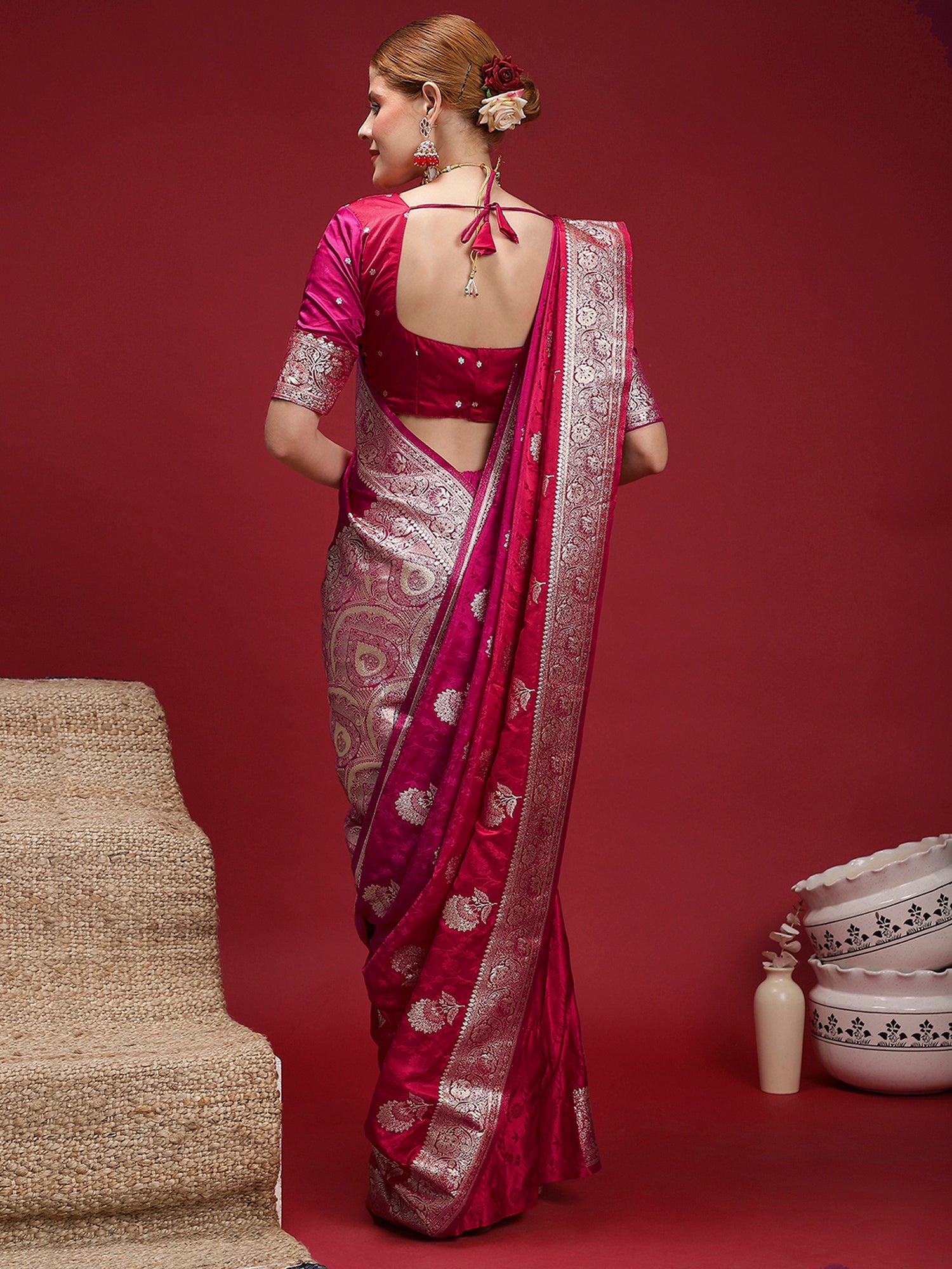 Ethnic Motifs Woven Design Zari Banarasi Saree - Ressa