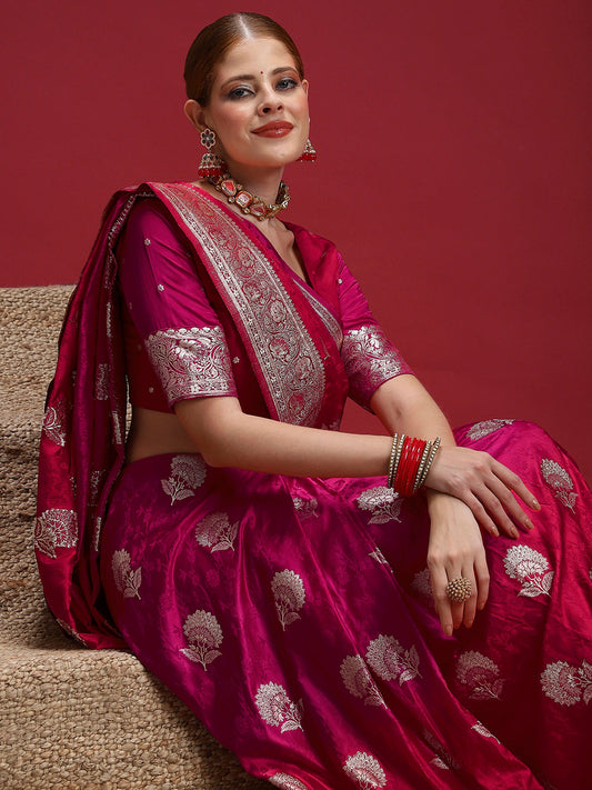 Ethnic Motifs Woven Design Zari Banarasi Saree - Ressa