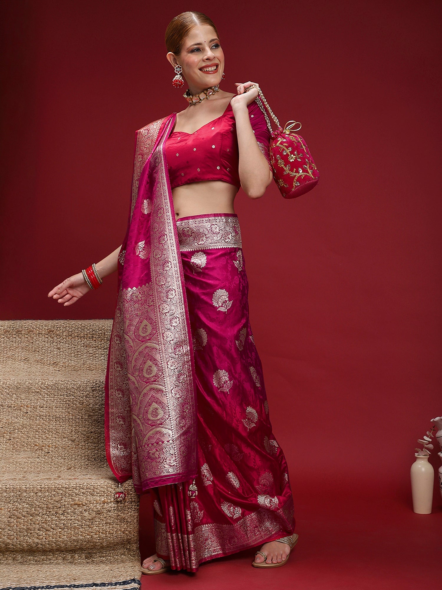 Ethnic Motifs Woven Design Zari Banarasi Saree - Ressa