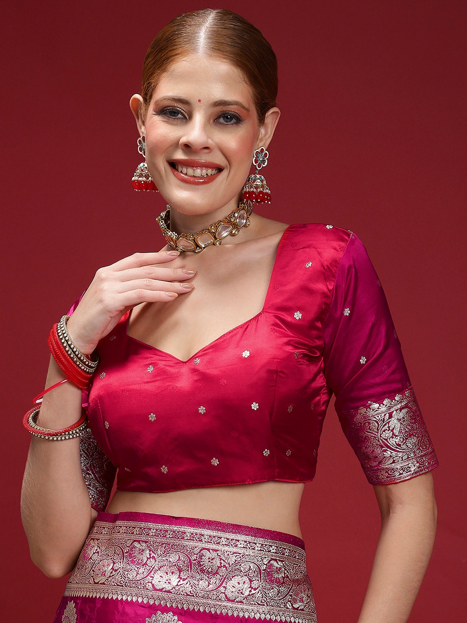 Ethnic Motifs Woven Design Zari Banarasi Saree - Ressa