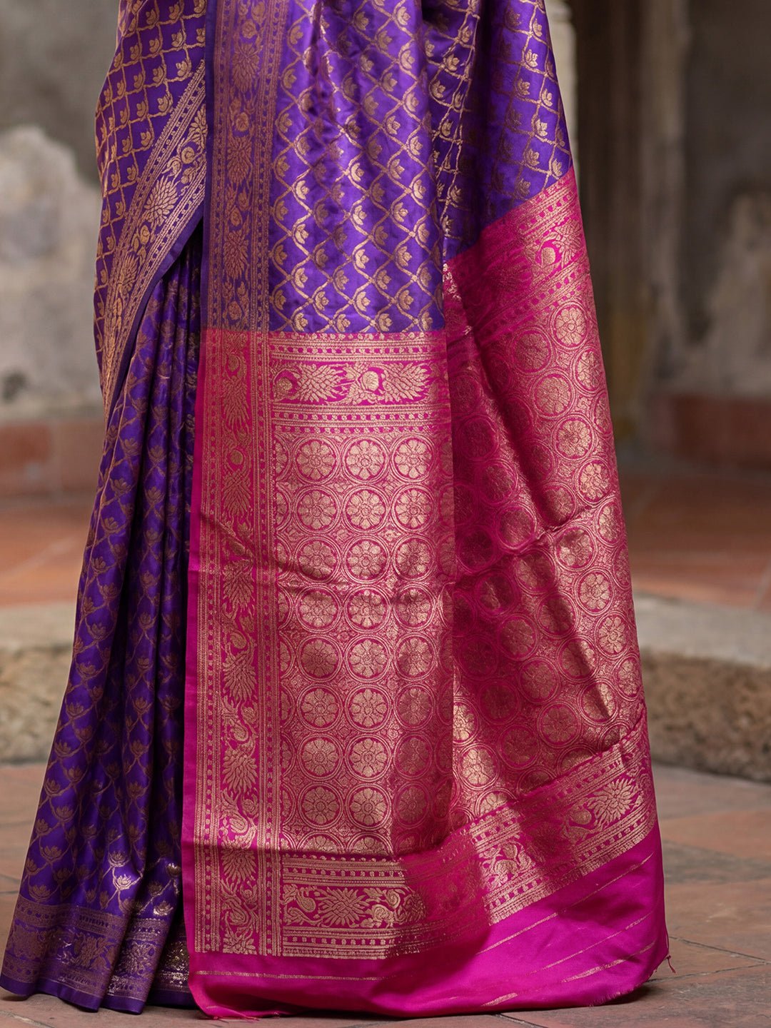 Purple Banarasi Silk Saree - Ressa