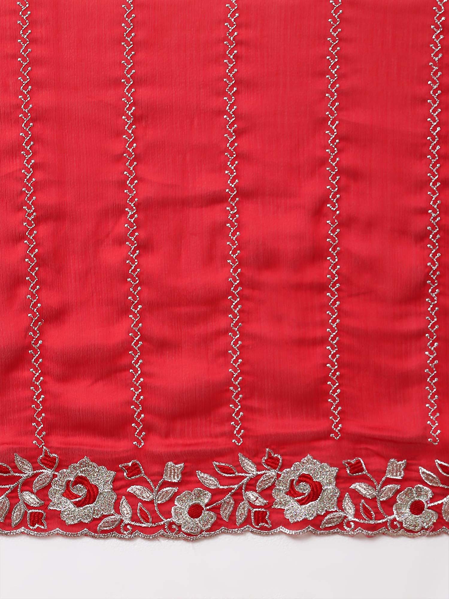 Floral Beads and Stones Satin Designer Sarees - Ressa