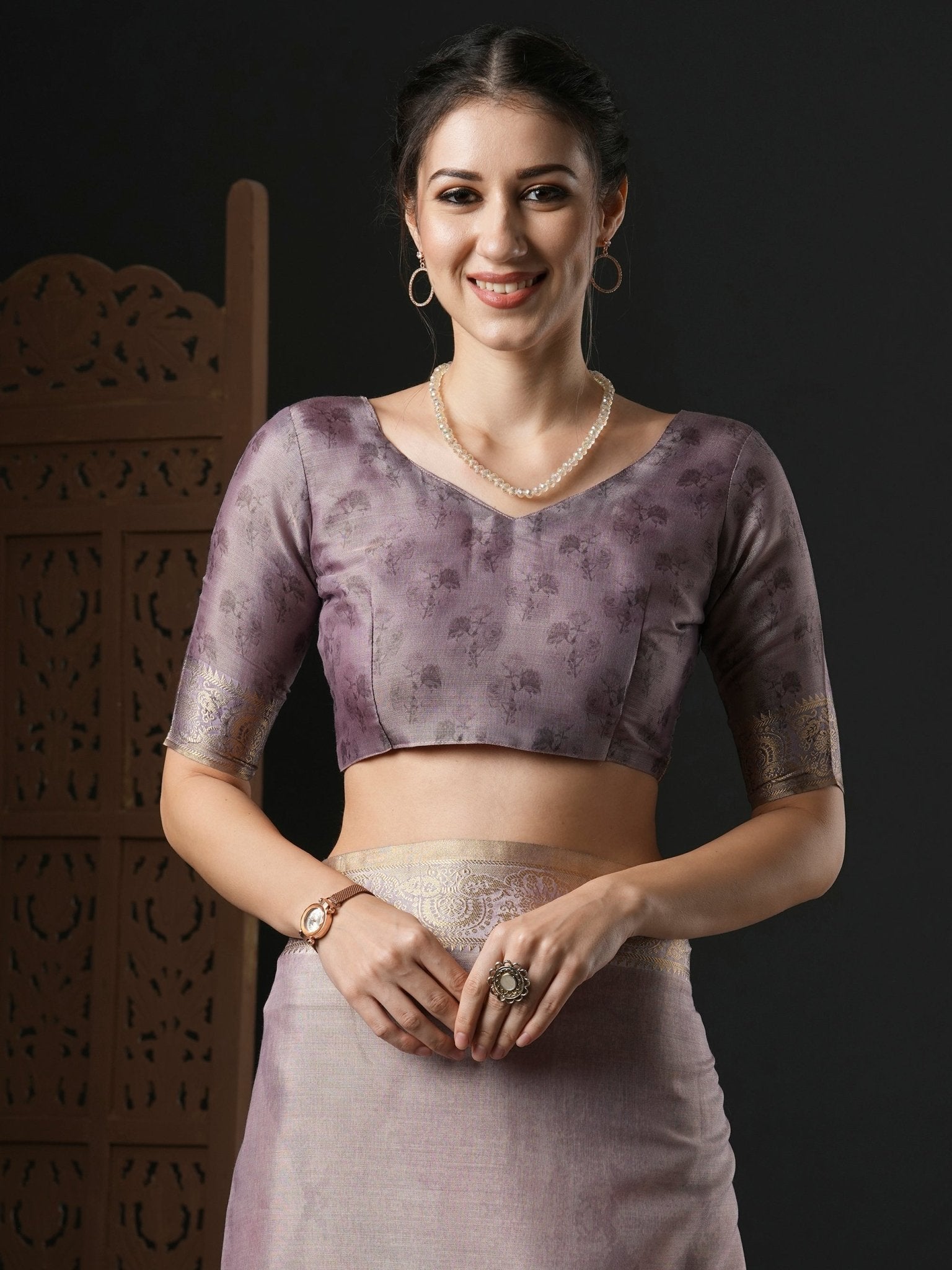 Floral Digital Print Kanjivaram Silk Saree - Ressa