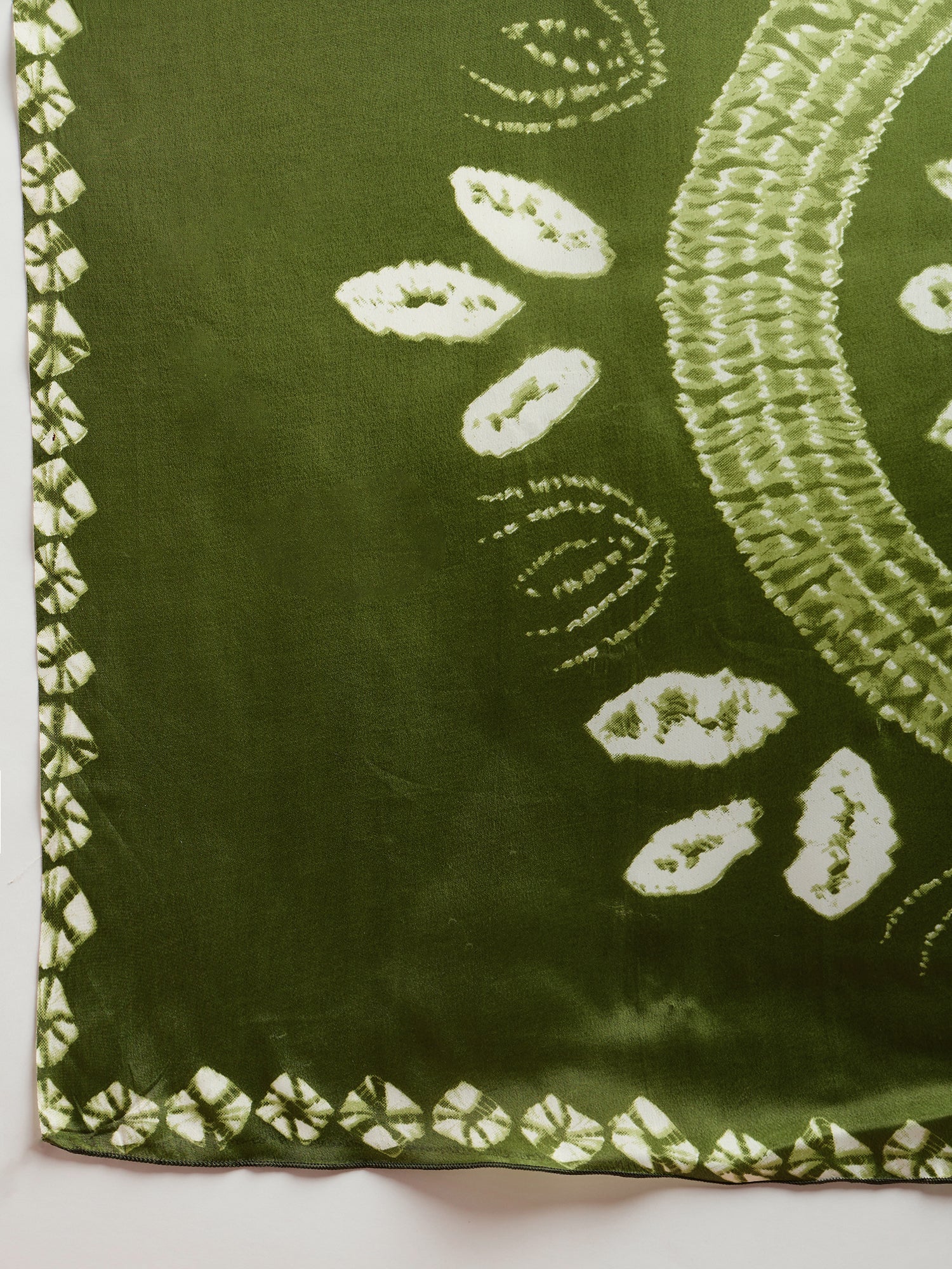 Forest Green silk Bandhnai Saree - Ressa
