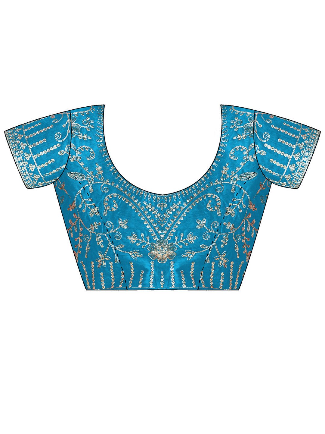 Georgette Bandhani With Embroidered Border Saree - Ressa