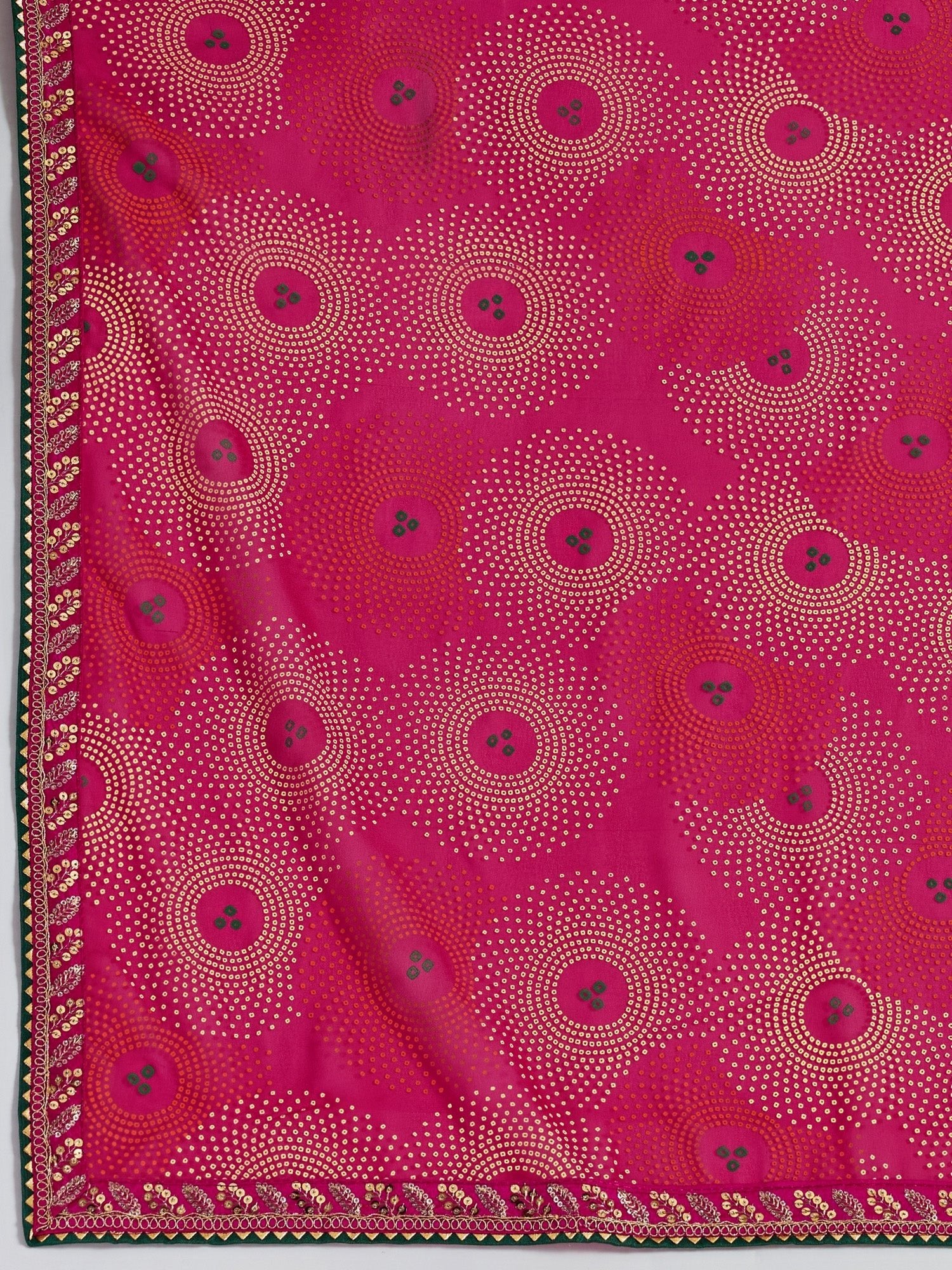 Georgette Saree with All-Over Bandhani Circular Dot Print - Ressa