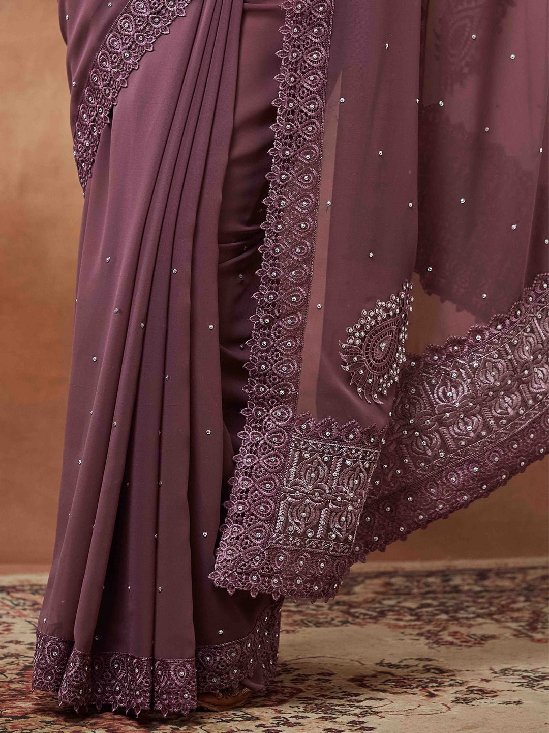 Georgette Sequence Thread Saree - Ressa