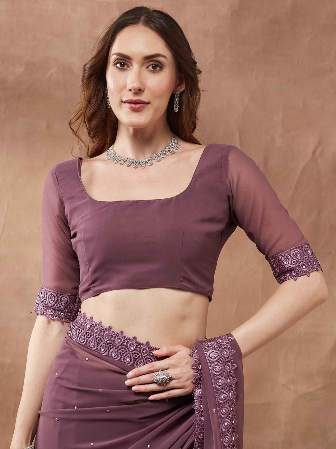 Georgette Sequence Thread Saree - Ressa