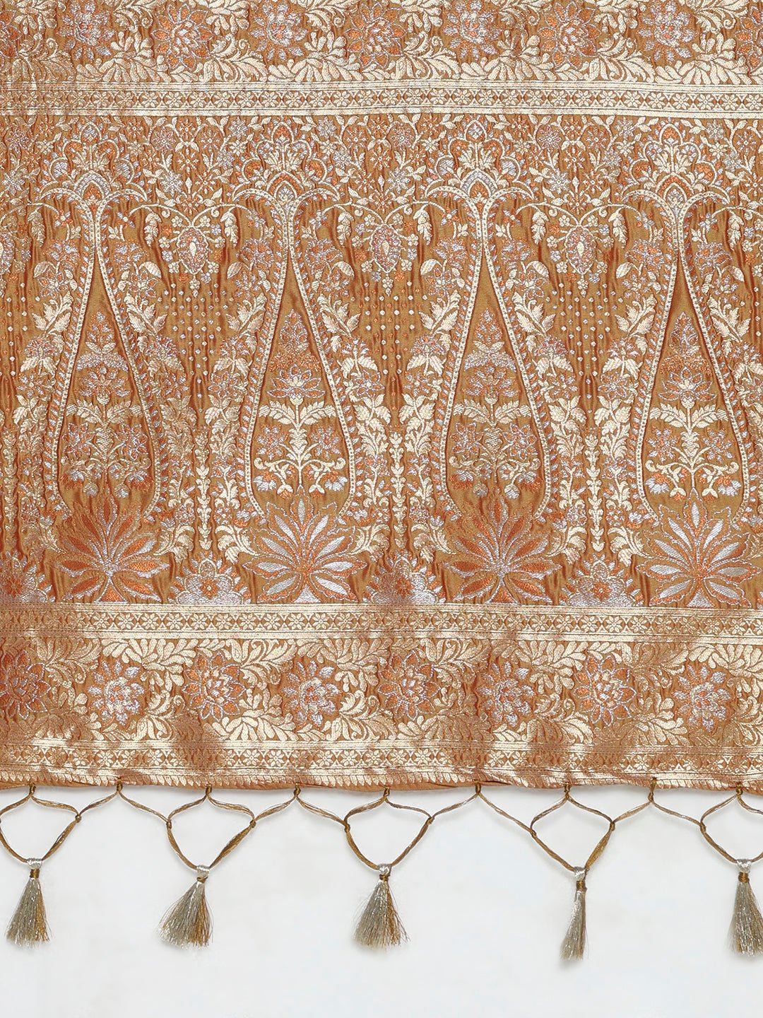 Gold Banarasi Silk with Zari Woven Floral Saree - Ressa