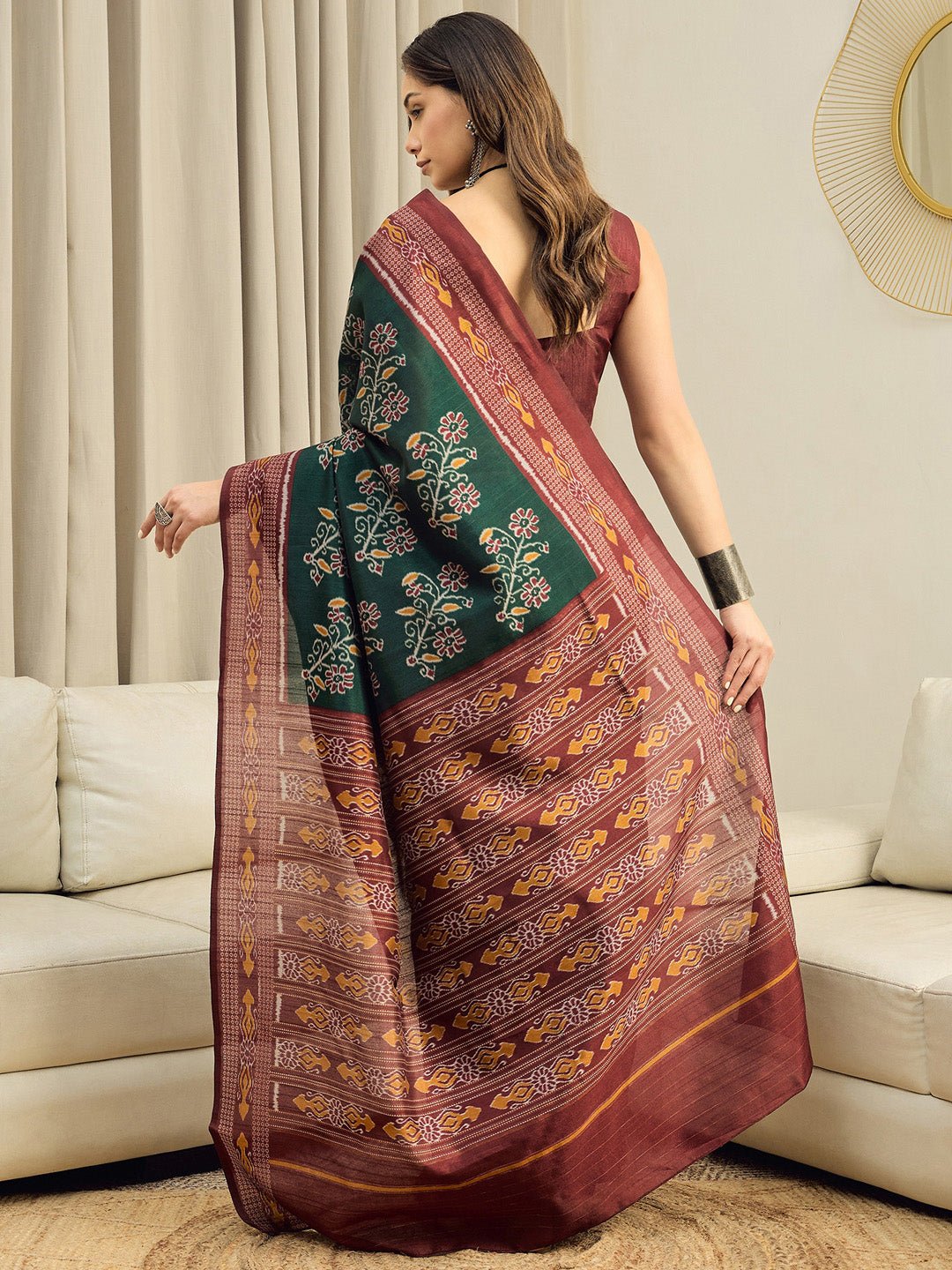 Green Bhagalpuri Silk Saree - Ressa