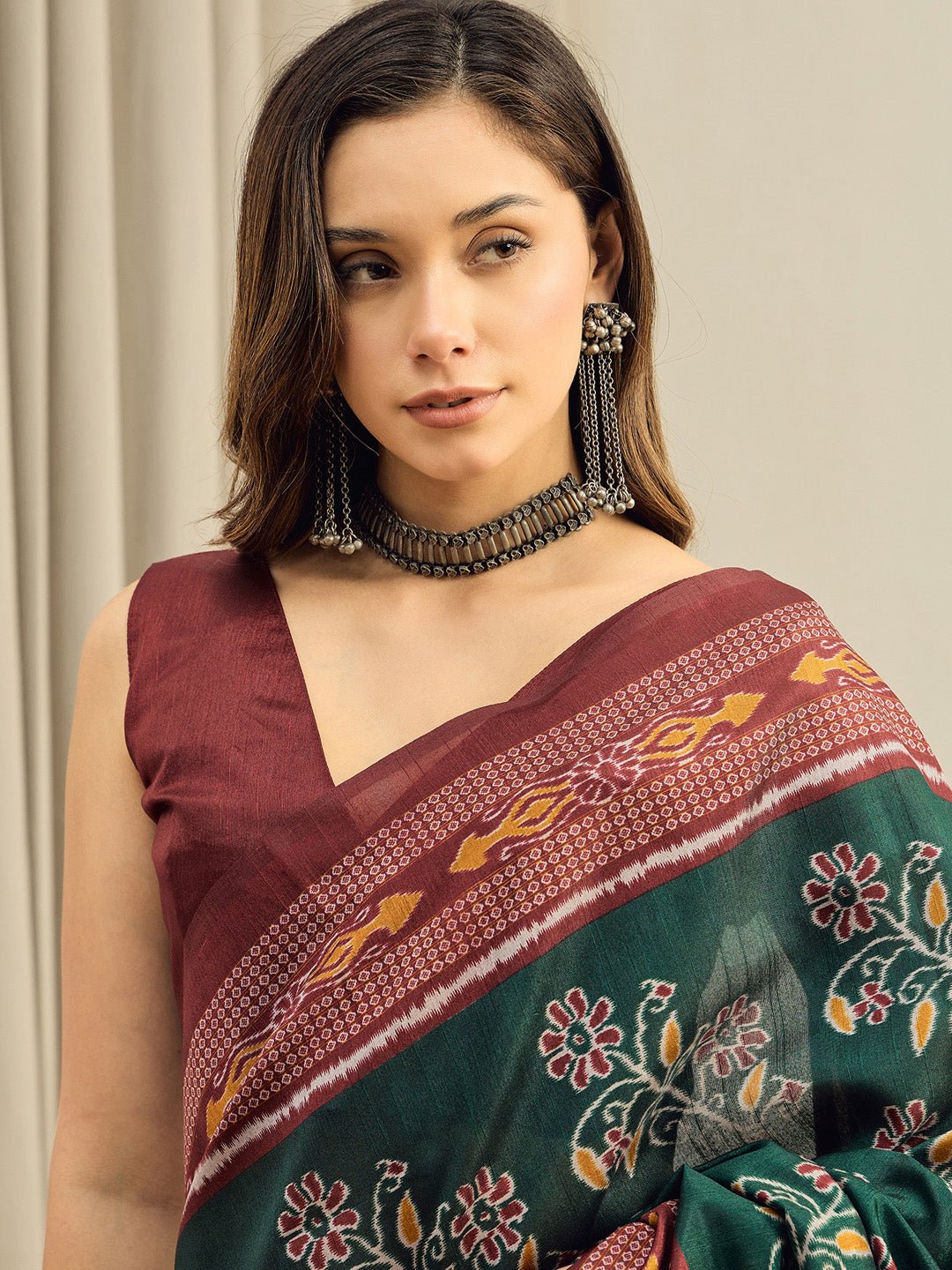 Green Bhagalpuri Silk Saree - Ressa