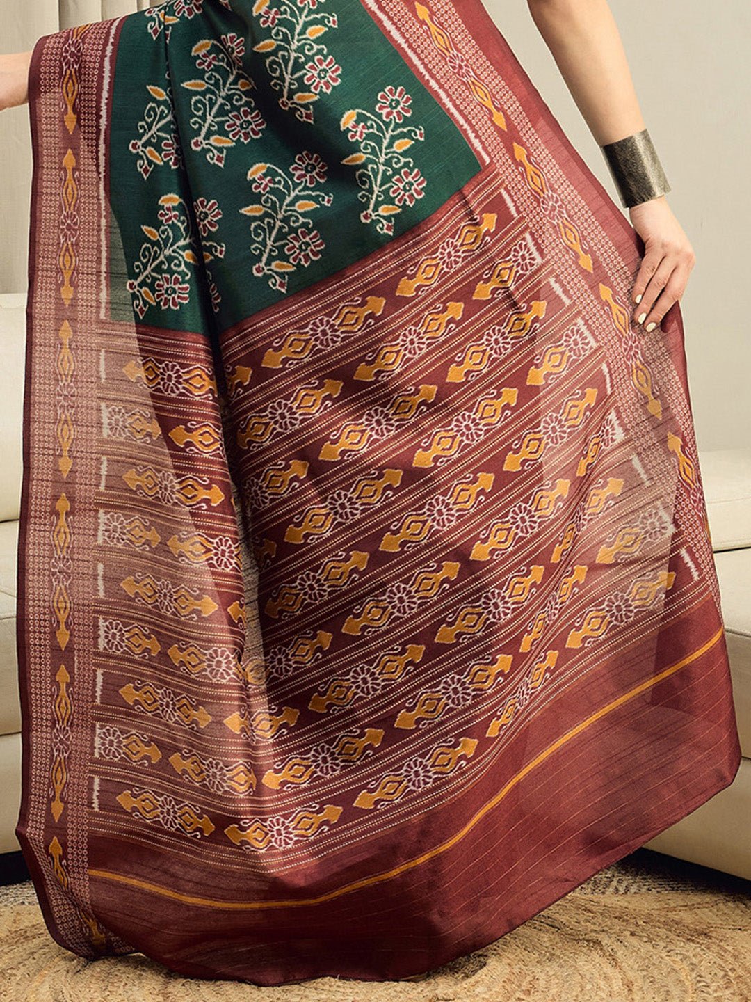Green Bhagalpuri Silk Saree - Ressa