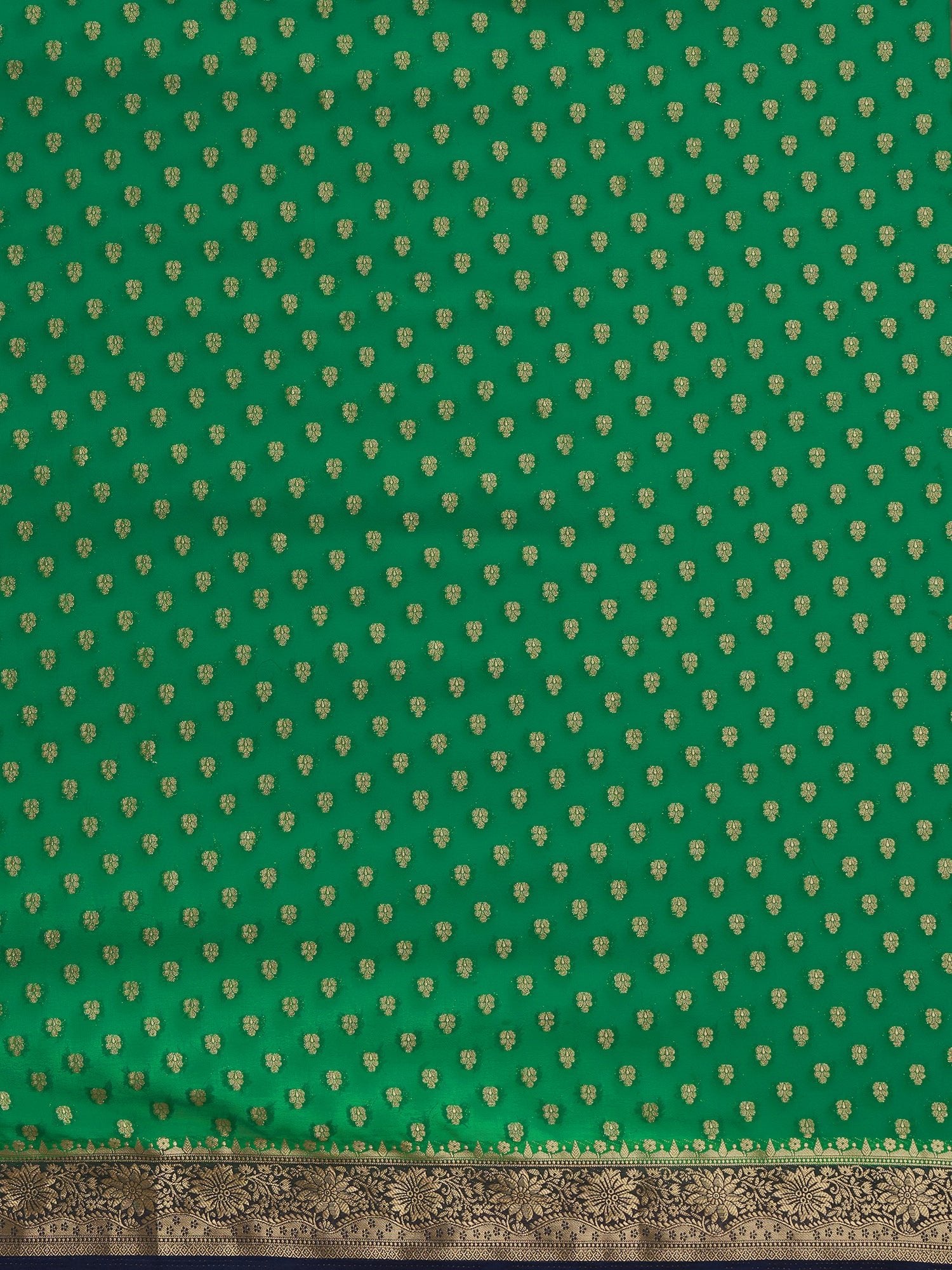 Green Floral Georgette Saree - Ressa
