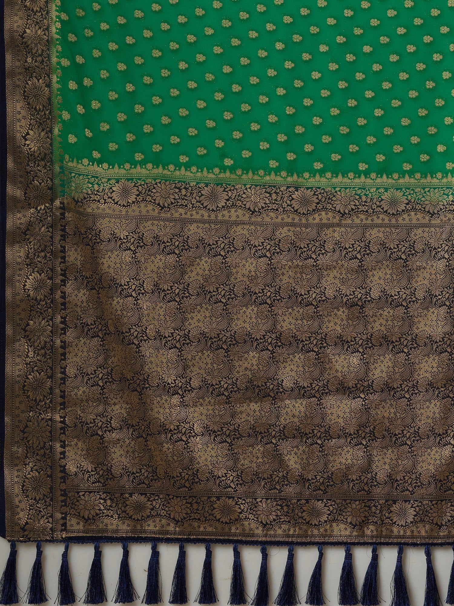 Green Floral Georgette Saree - Ressa