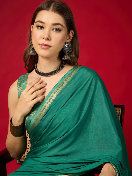 Green Mysore Silk Pattern Saree - Ressa