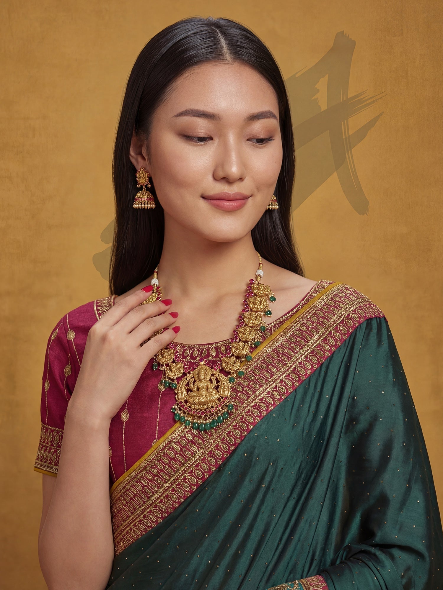 Green Satin Silk Saree with Embroidery Border - Ressa