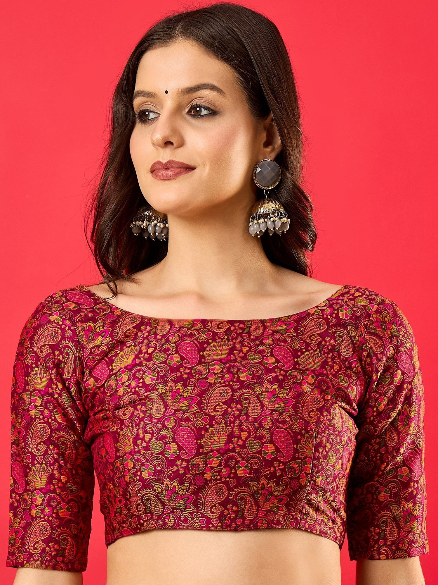 Green Solid Zari Embroidery olyester Scalloped Border - Ressa
