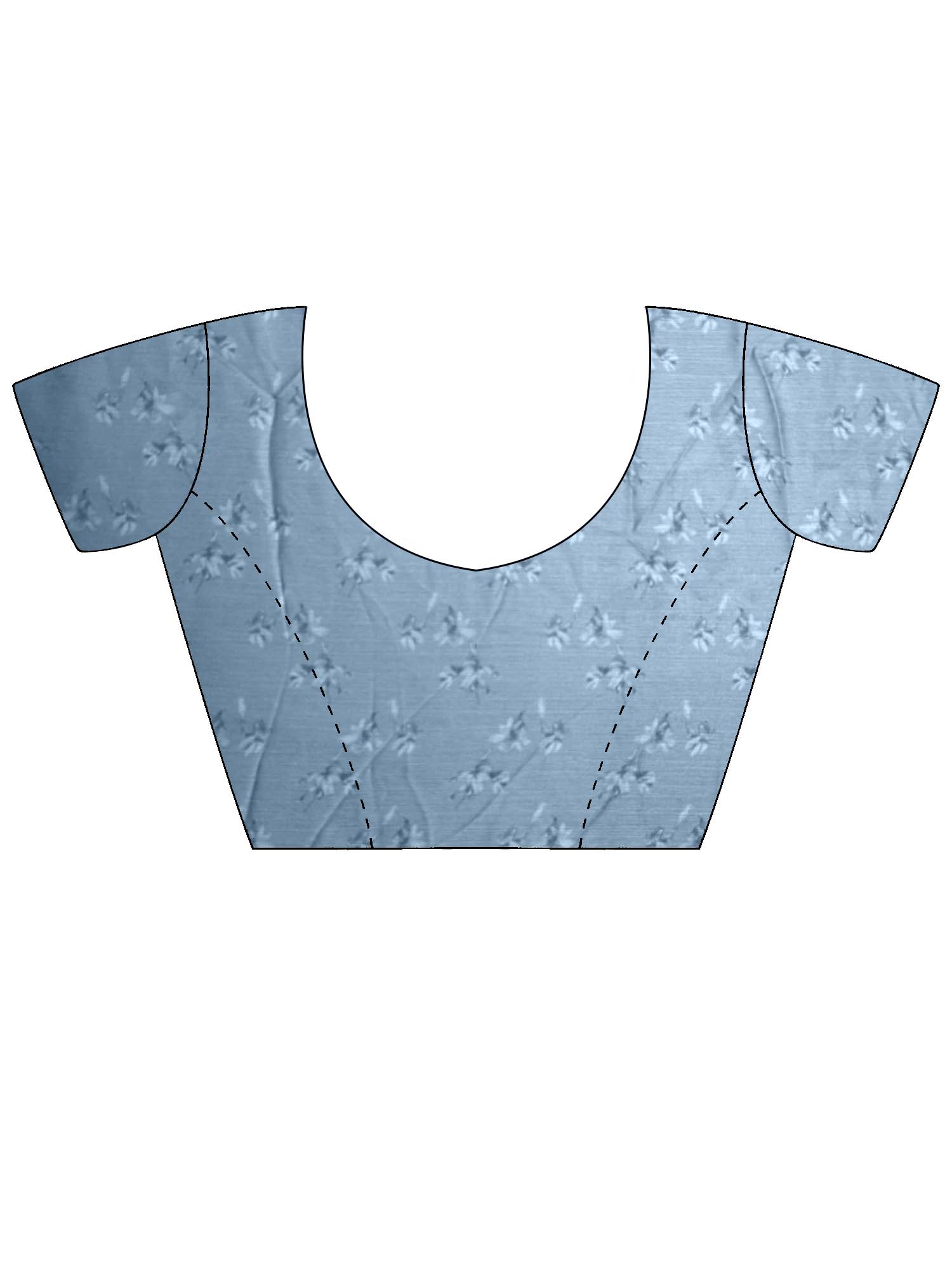 Grey and Sky Blue Ombre Chiffon Saree - Ressa