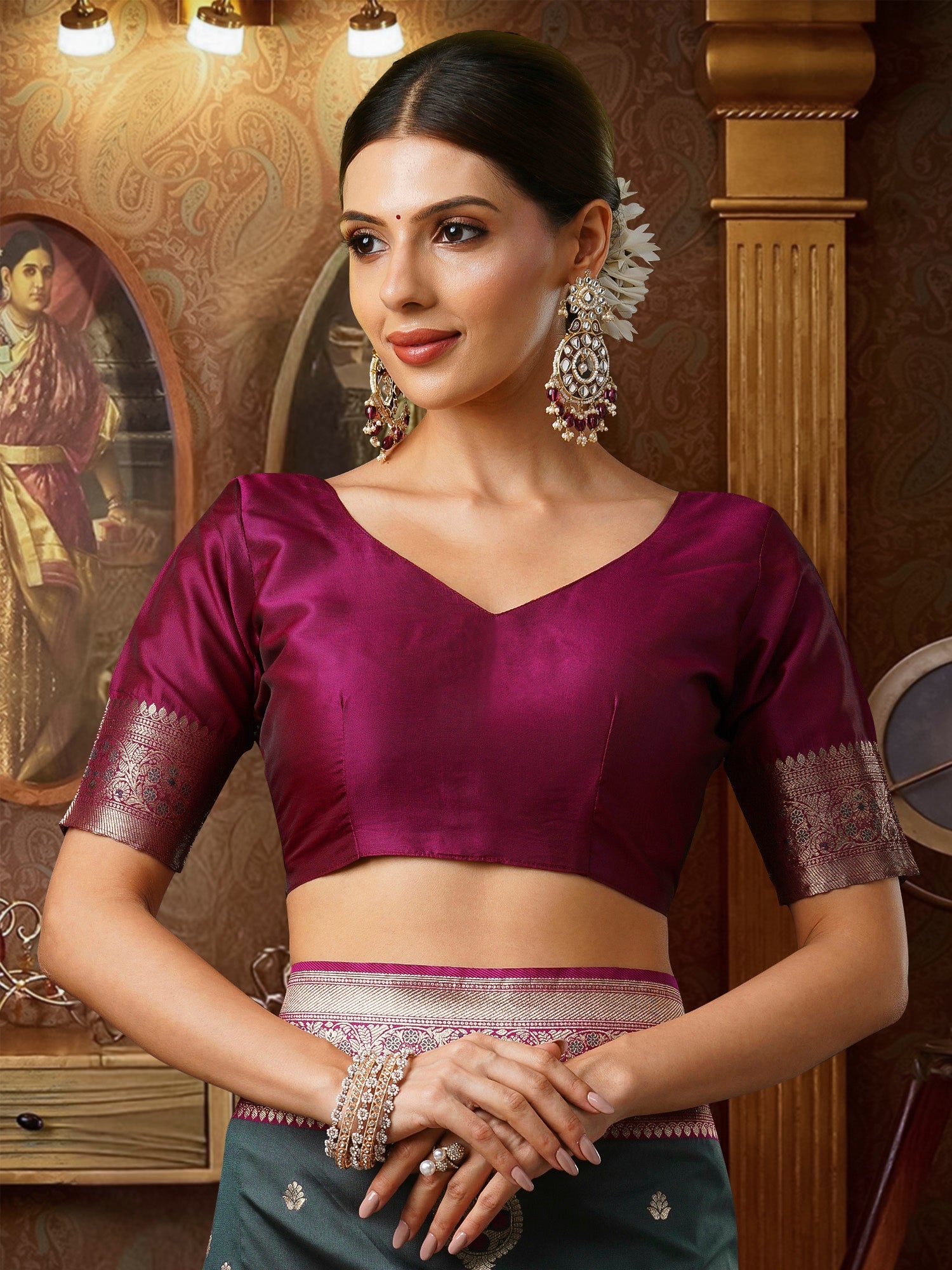 Grey Banarasi Style Zari saree - Ressa