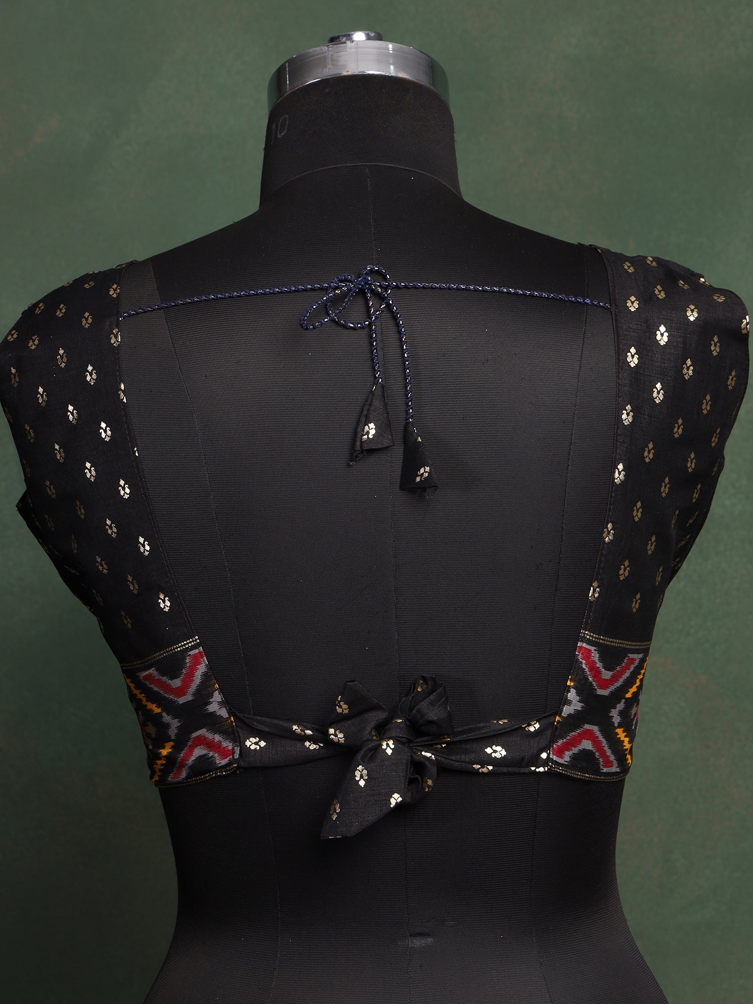 Grey & Black Silk Patola Print Saree - Ressa